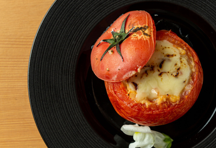 Whole tomato tsukune